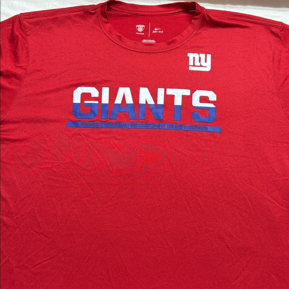 NFL Equipment Nike Dri-Fit Red NY Giants Short sleeve tee Size XXL - Picture 1 of 7